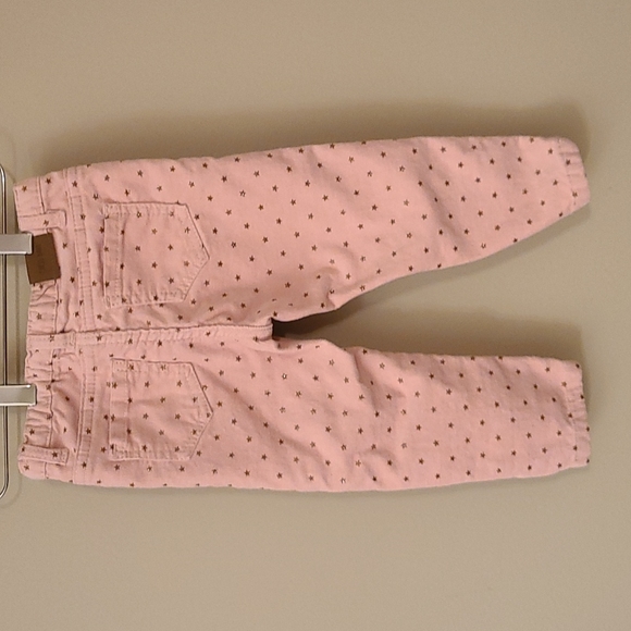 Chess Baby pink corduroy pants with gold star print - Picture 2 of 6